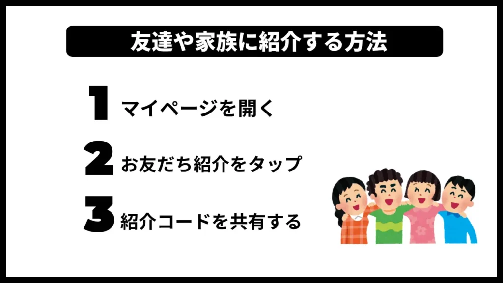 友達や家族に紹介する方法